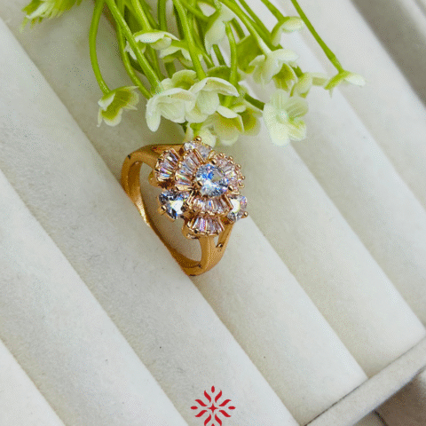 Convent Gold-Plated Zirconia Ring