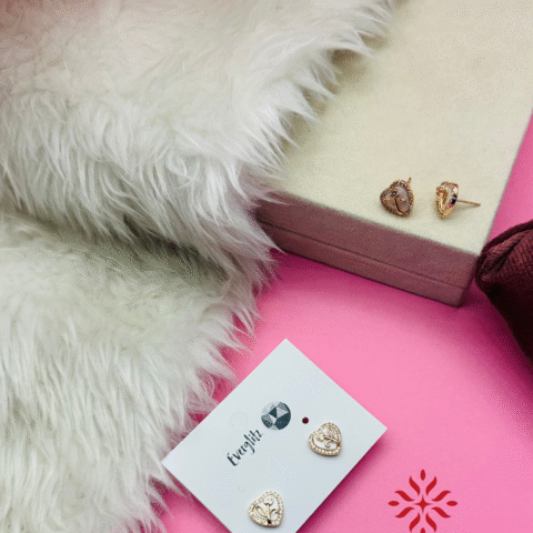 Flower Heart Earring