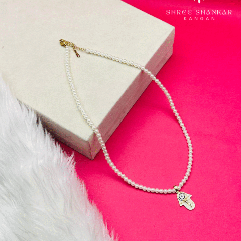 Evil Eye Pearl Choker