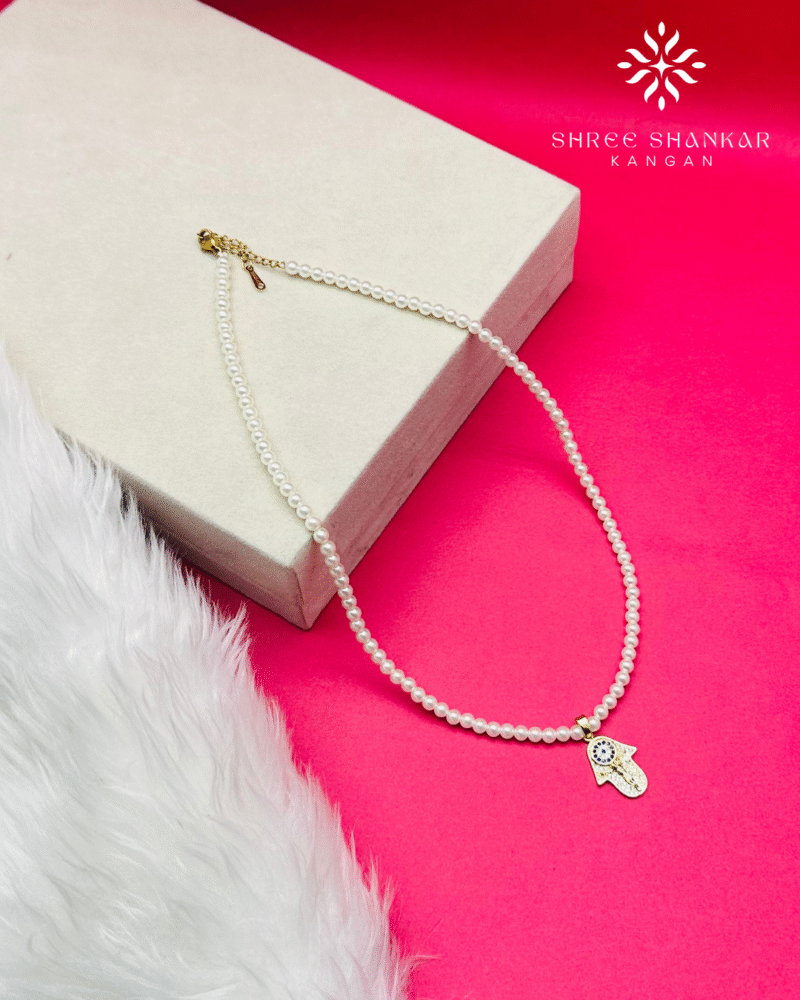Evil Eye Pearl Choker