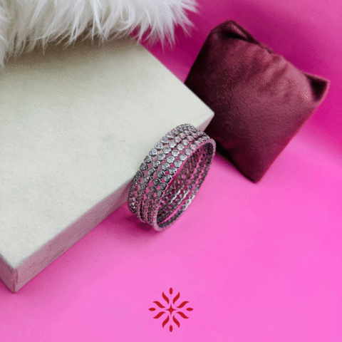 Mini Silver Heart Bangles