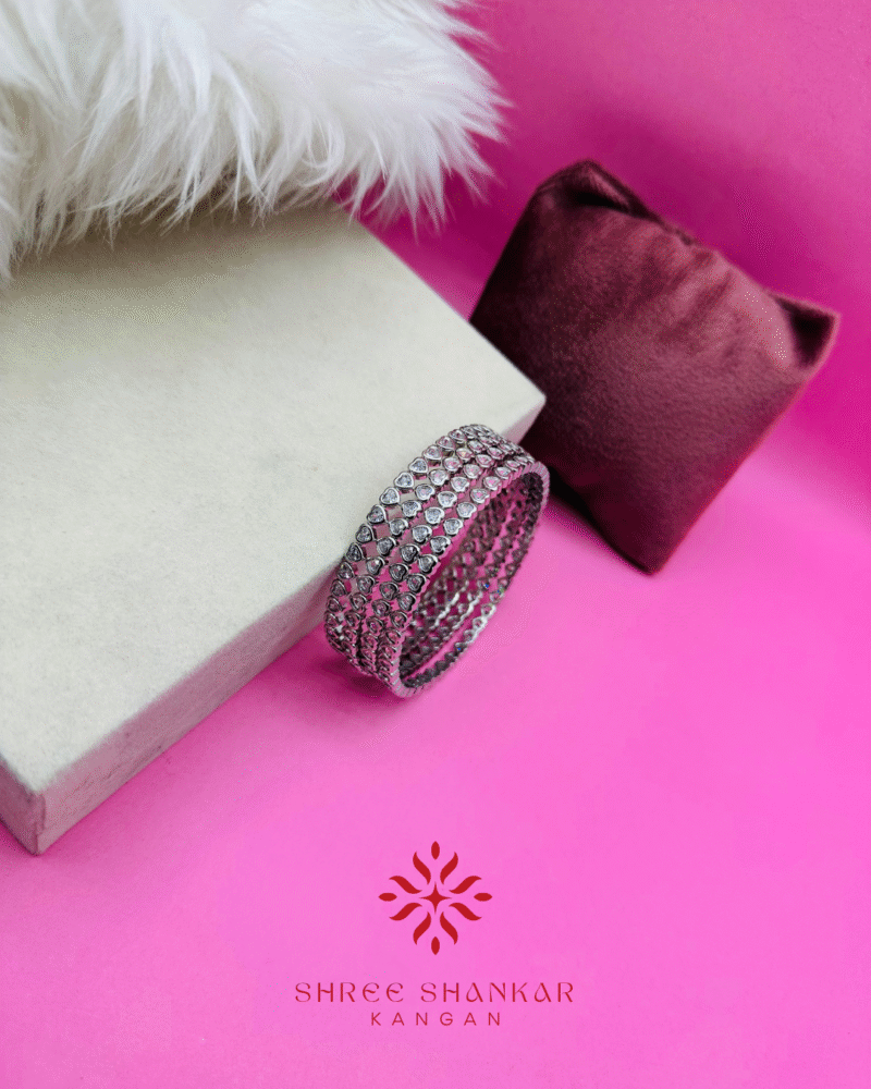 Mini Silver Heart Bangles