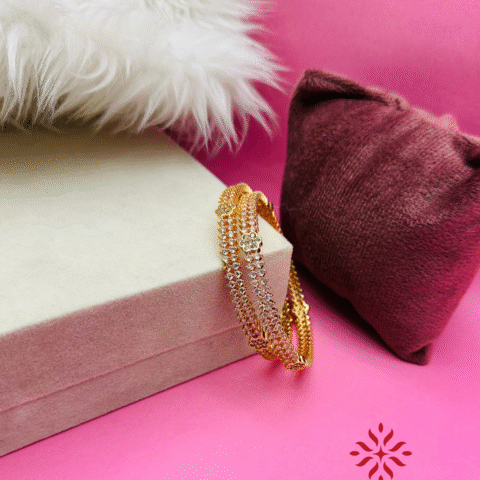Golden Line Diamonds Bangles