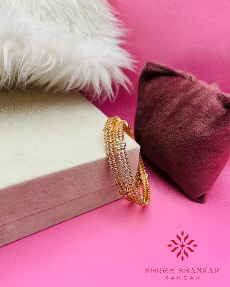 Golden Line Diamonds Bangles