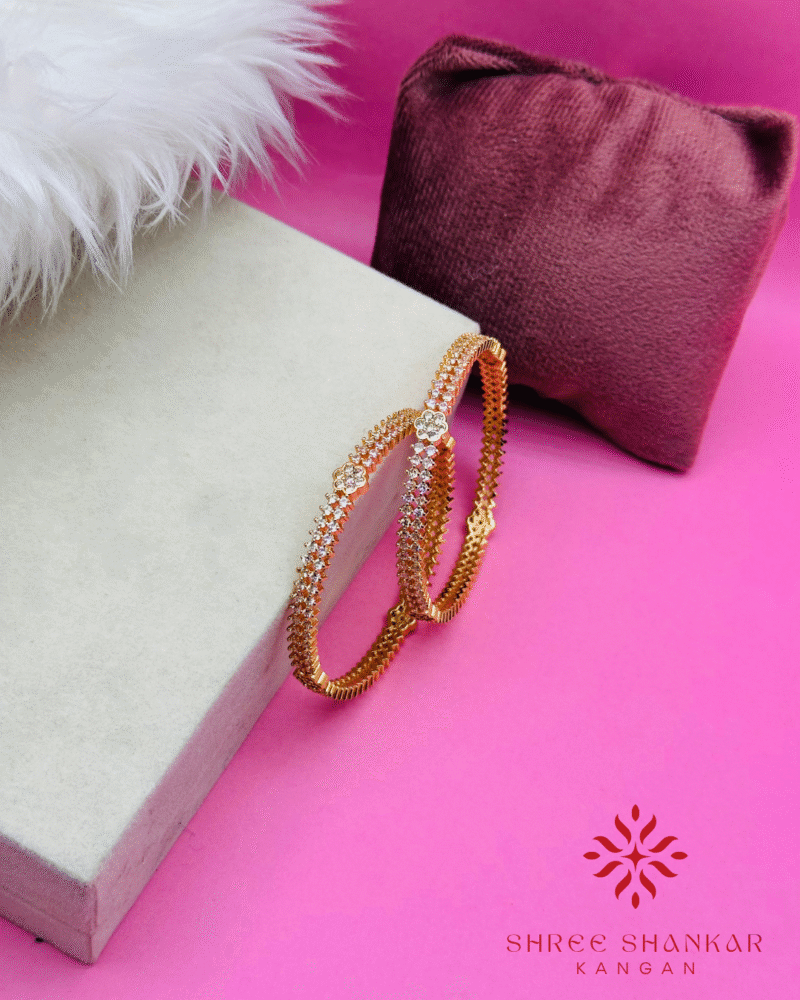 Golden Line Diamonds Bangles - Image 3