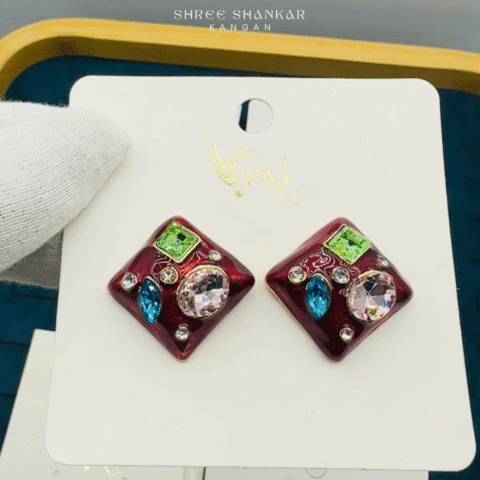 Colourful 3D Shapes Earrings