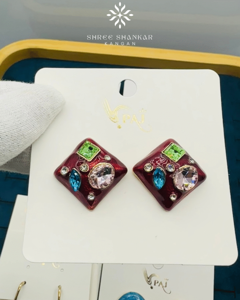 Colourful 3D Shapes Earrings